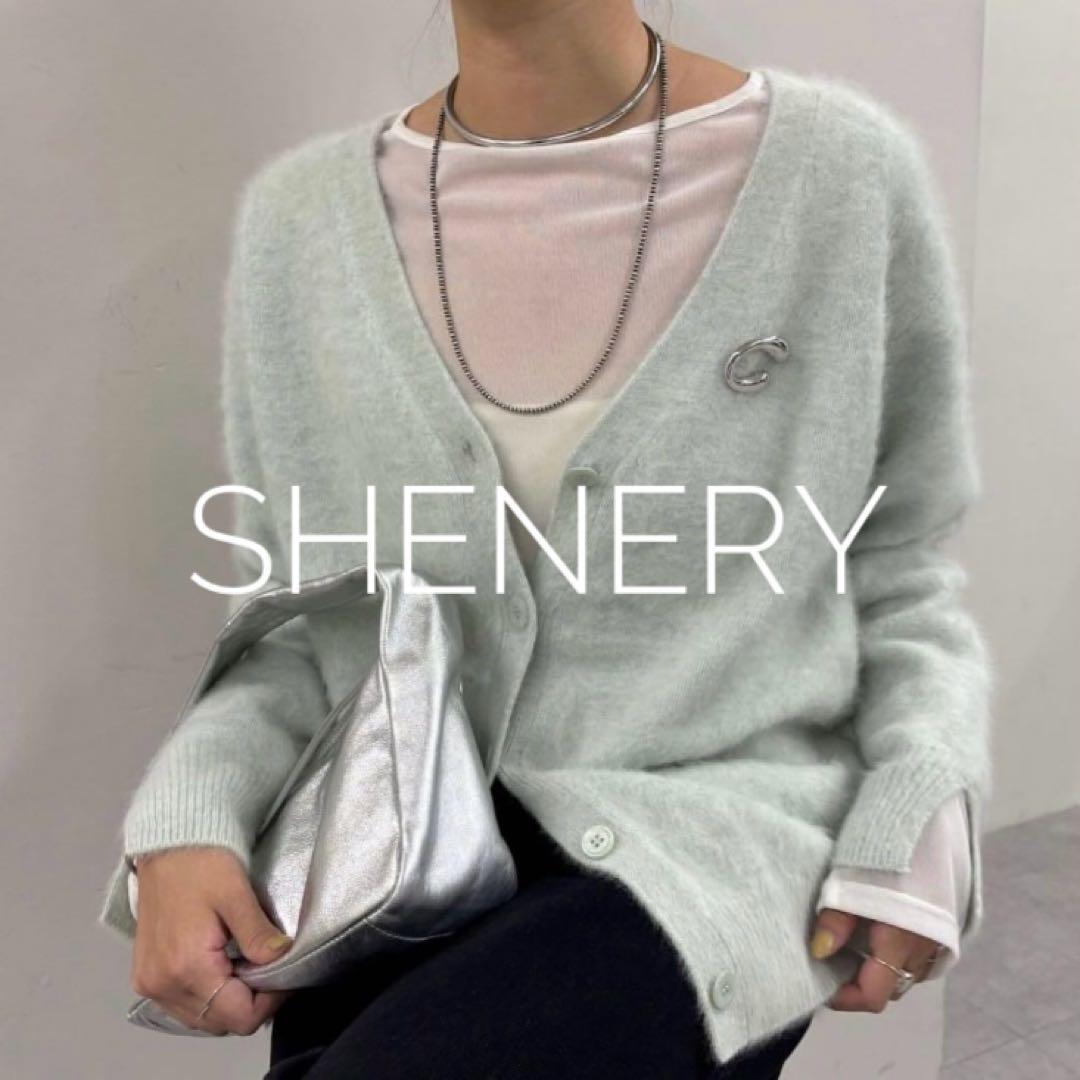【SHENERY】美品 ファーカシミヤ3WAYニットカーディガン ミント