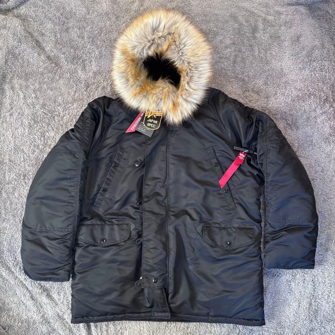 【超美品】ALPHA INDUSTRIES N-3B (4L) ブラック