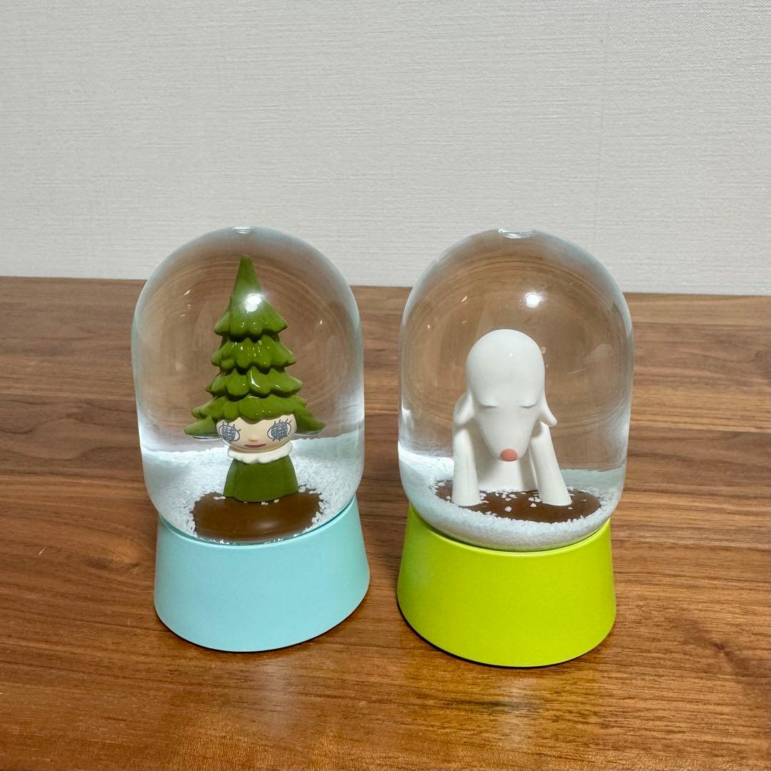 奈良美智「あおもり犬スノードーム」「森の子スノードーム」セット