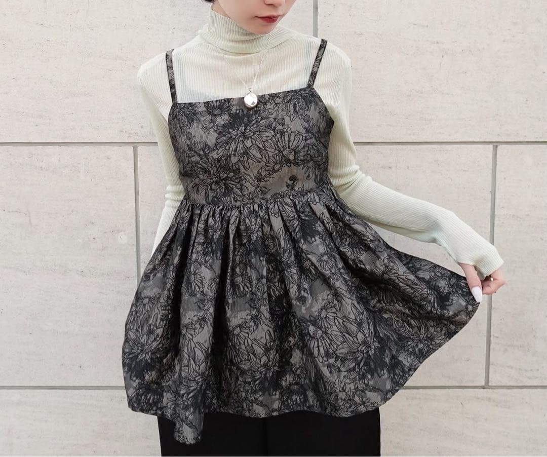 トップス Flower Jacquard Camisole