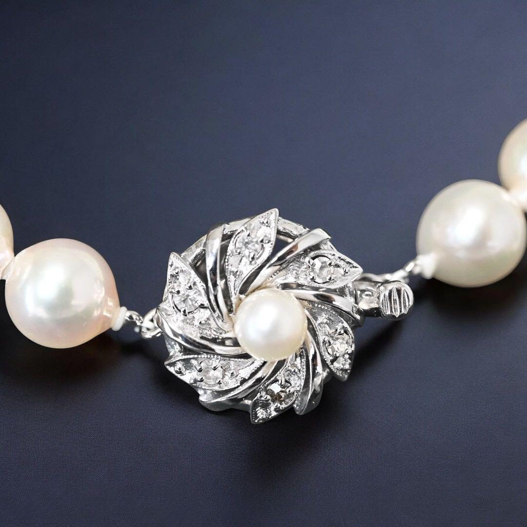 【最高峰】アコヤ　パール　大珠　ネックレス　本真珠　9ミリ　鑑別書