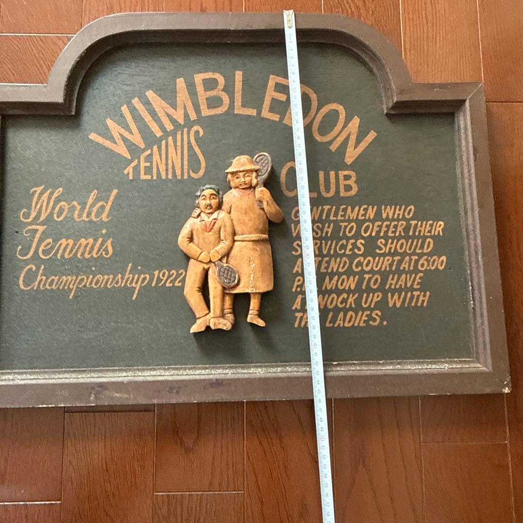ウィンブルドン テニス 1922年 木製彫刻　アンテック　テニス大会　入手困難