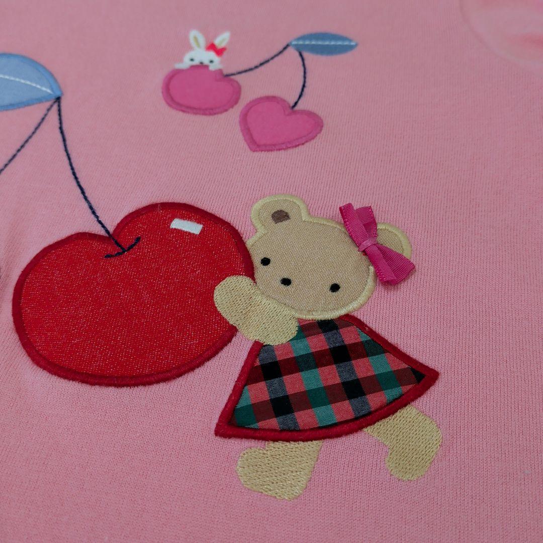 ファミリア ウサギとクマ ピンクTシャツ 100cm 1回着用 クリーニング済み