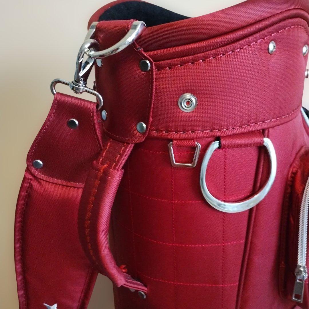 キャディバッグ キャスター付き 【使用1回のみ】 コンバース レッド 8.5型