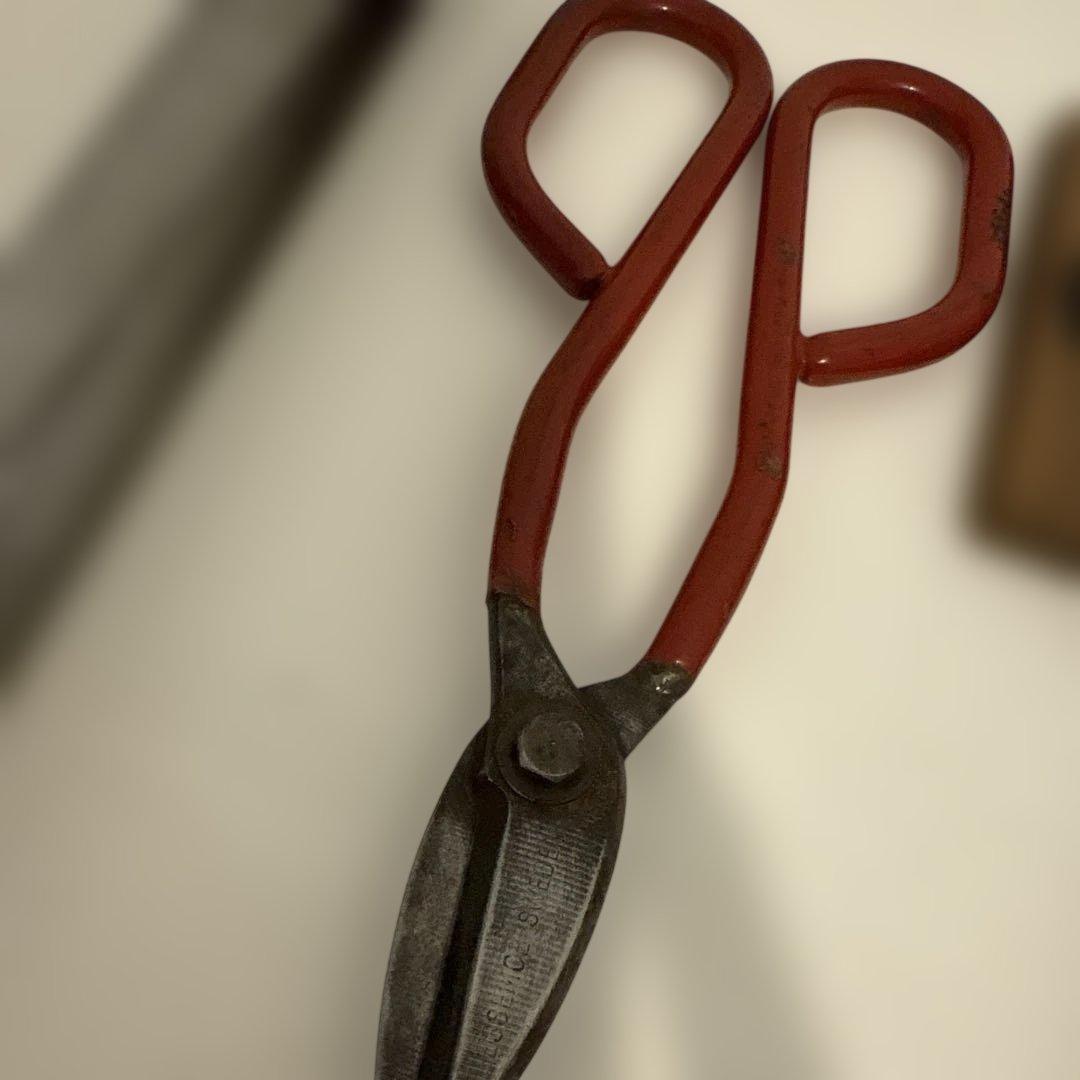 ガラス工芸　ガラス鋏&台座　2点