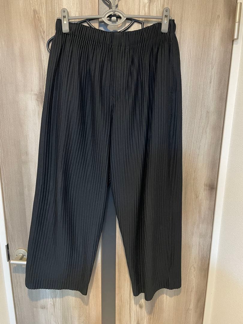 プリーツパンツ　オムプリッセイッセイミヤケ　サイズ1 黒　ドローコード