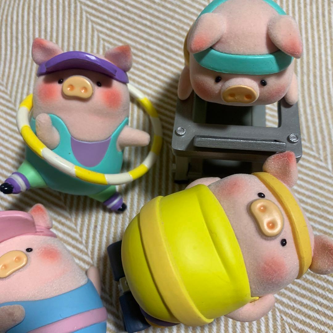 子豚 LuLuぶた フィットネス 7体　フィットネスジムシリーズコンプセット