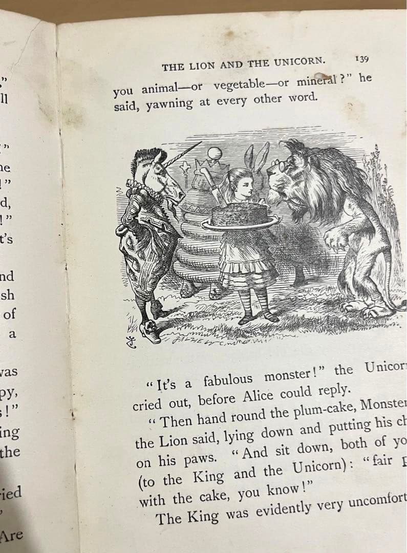 No.113 古書 洋書 アンティーク 不思議の国のアリス・鏡の国のアリス