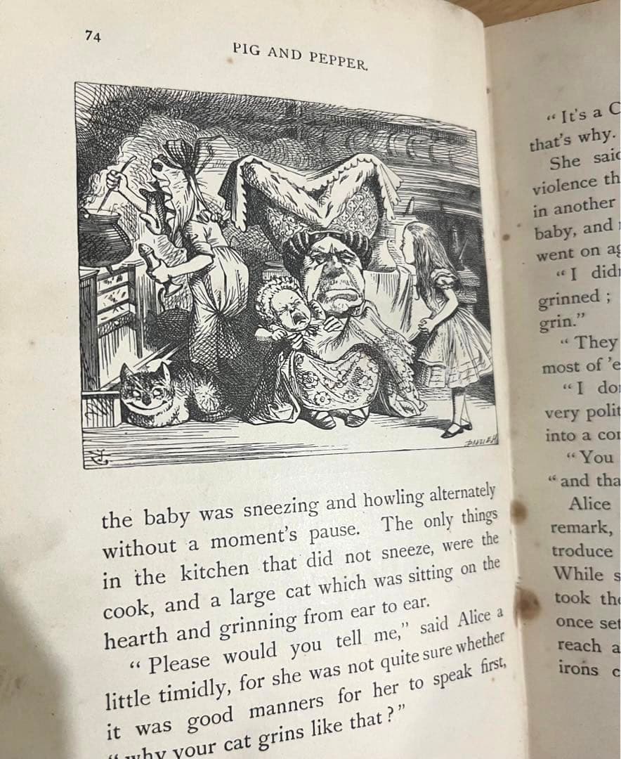 No.113 古書 洋書 アンティーク 不思議の国のアリス・鏡の国のアリス