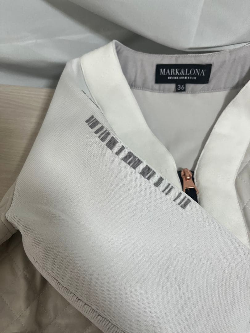 定価5.5万 MARK&LONA CODE キルティング ブルゾン 36 白 金