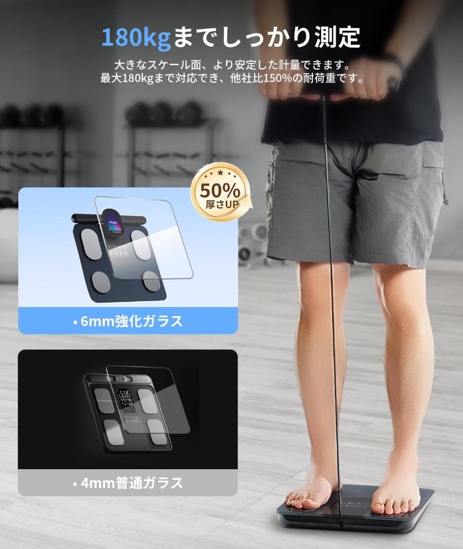 体組成計 FG2305ULB 体重計 スマホ連動 体脂肪計 部位別測定 8電極