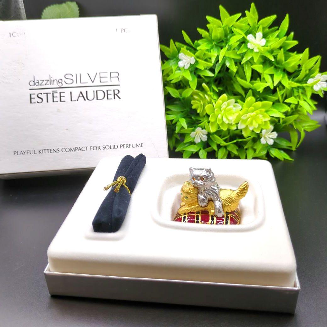 元箱付きエスティローダー プレイフルキティ 練り香水コンパクト キャット