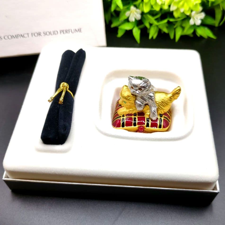 元箱付きエスティローダー プレイフルキティ 練り香水コンパクト キャット