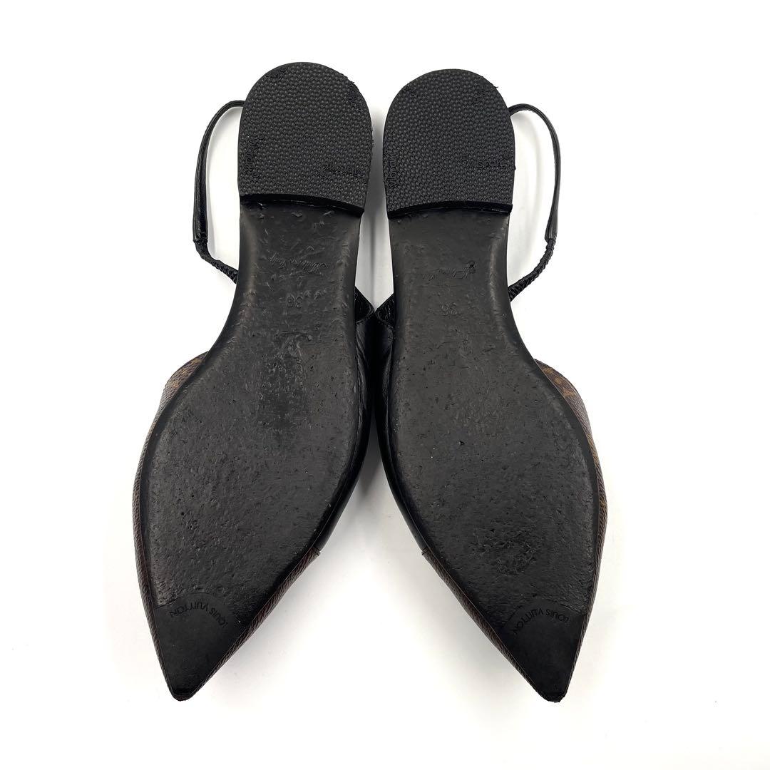 《超美品》ルイヴィトン ミュール バックストラップ モノグラム 本革 PVC