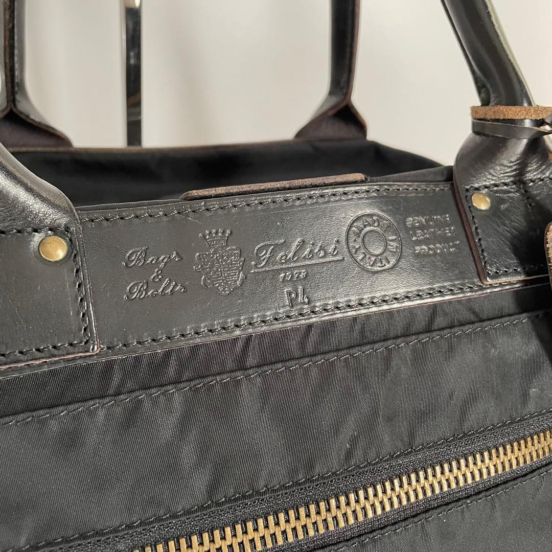 ✨️美品✨️ Felisi P4 ボストン　ハンドバッグ　ナイロン　レザー　黒