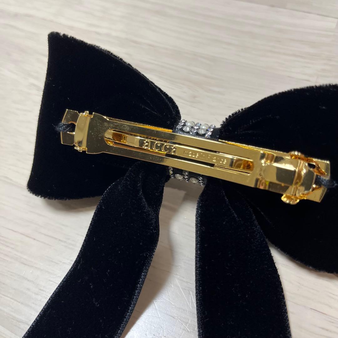 ACCA アッカ ベルベットシルクリボンバレッタ