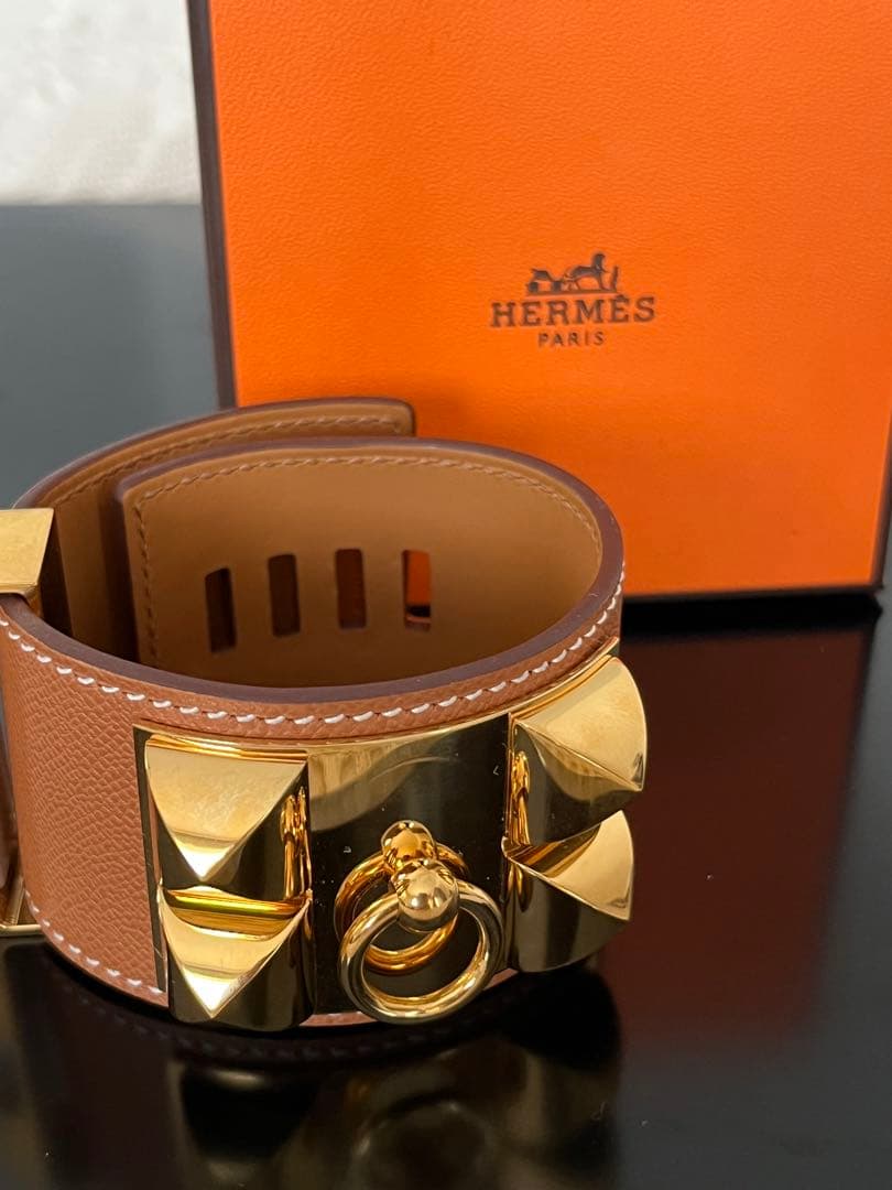 ⭐️美品　HERMES エルメス　レザーブレスレット　コリエドシアン　ゴールド