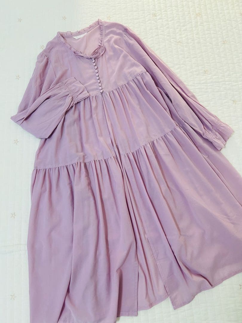 ピンクハウス　ワンピース　ダブリエ　長袖　紫　シアー