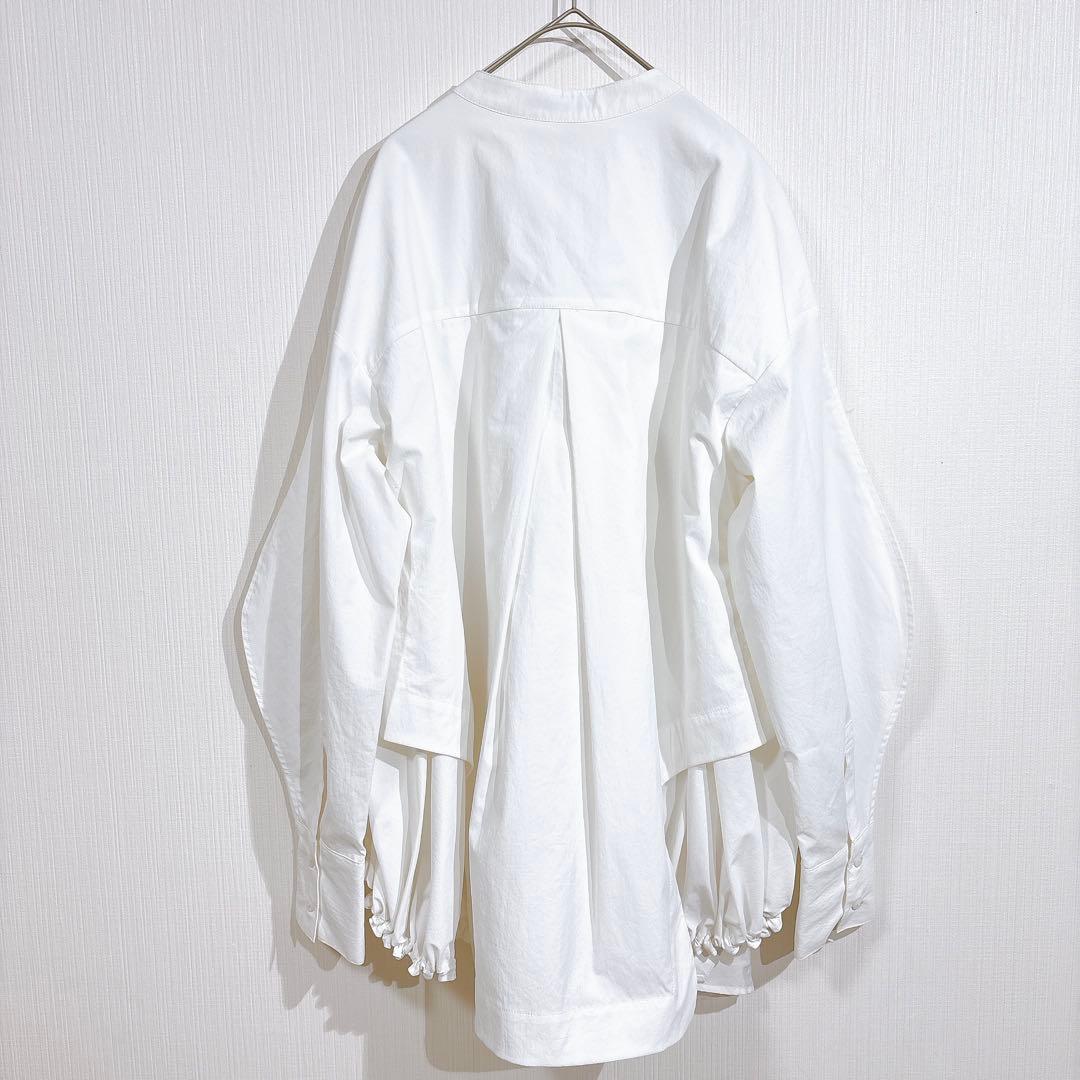 UN3D. アンスリード　パターンミックスシャツ　アシンメトリー　ホワイトシャツ
