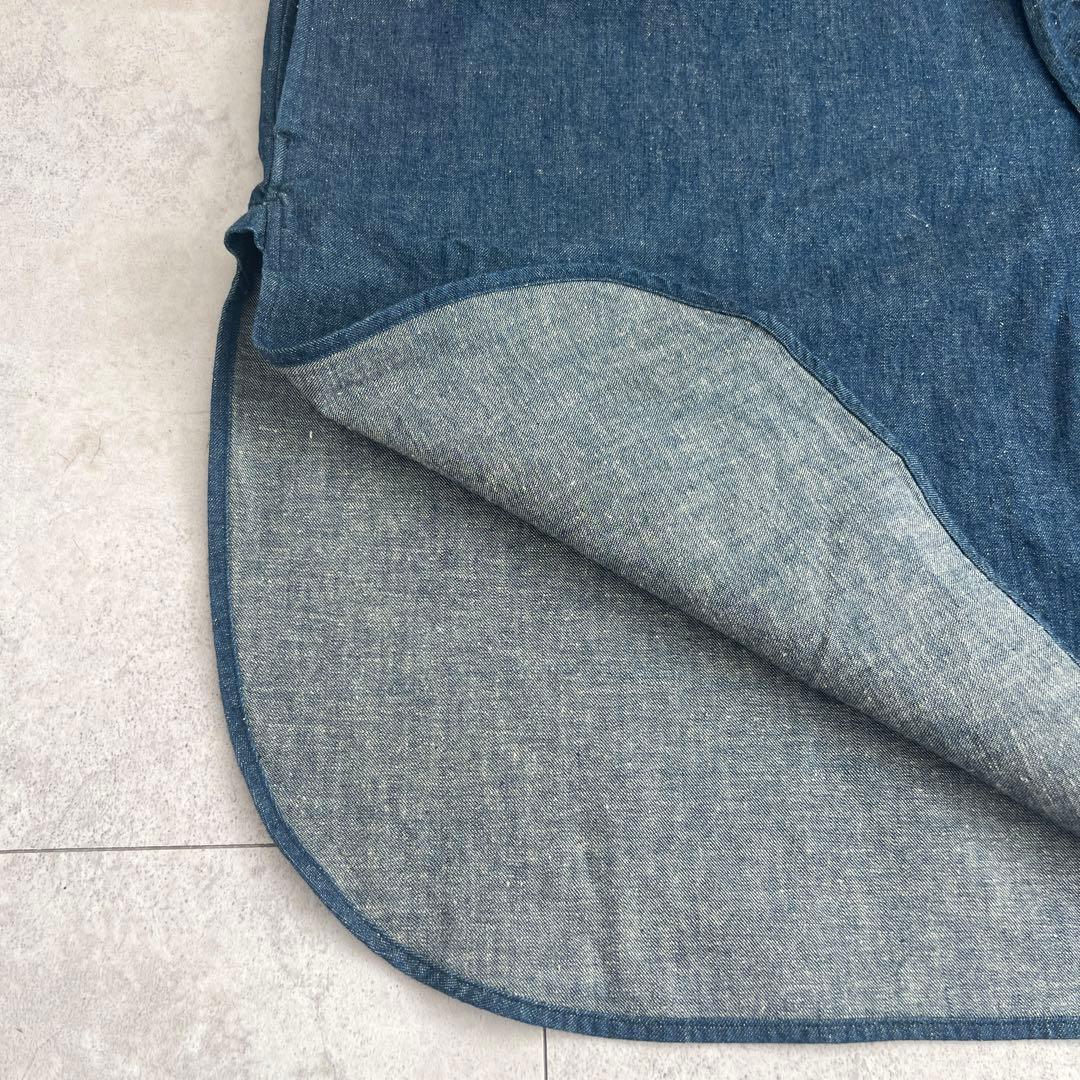 45R デニム　インディゴ　チュニック 長袖　オーバーサイズ　フリーサイズ