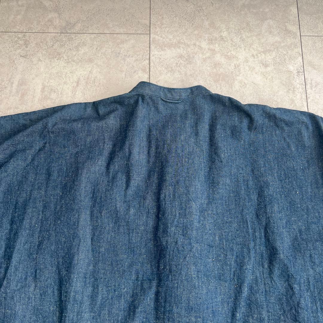 45R デニム　インディゴ　チュニック 長袖　オーバーサイズ　フリーサイズ
