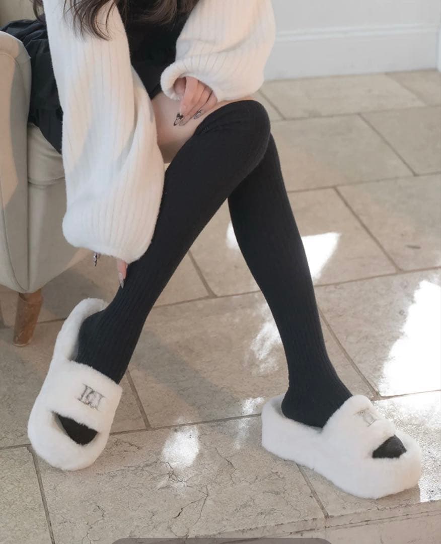 【 完売品】Darich ダーリッチ プラットフォームファーサンダル ホワイトL