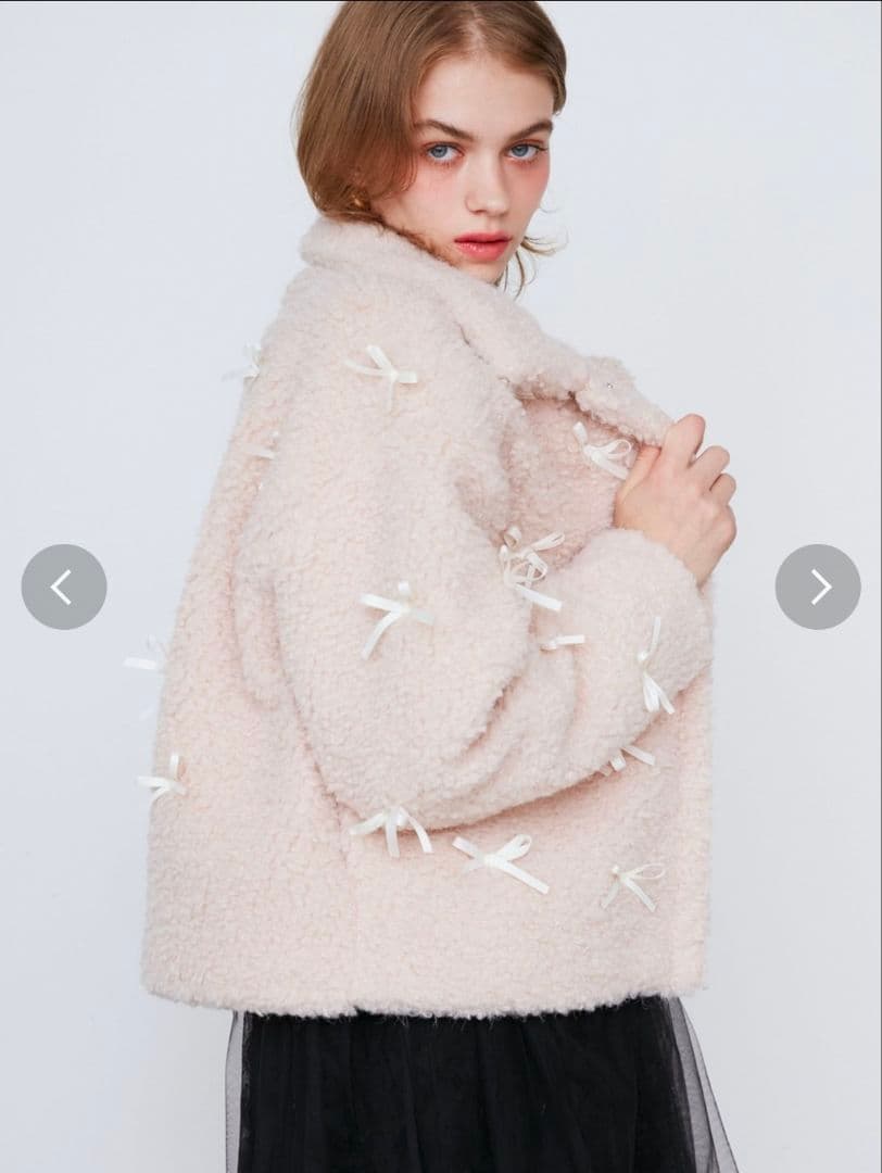 ジャケット・アウター CALNAMUR MANY RIBBON LOOP FUR BLOUSON