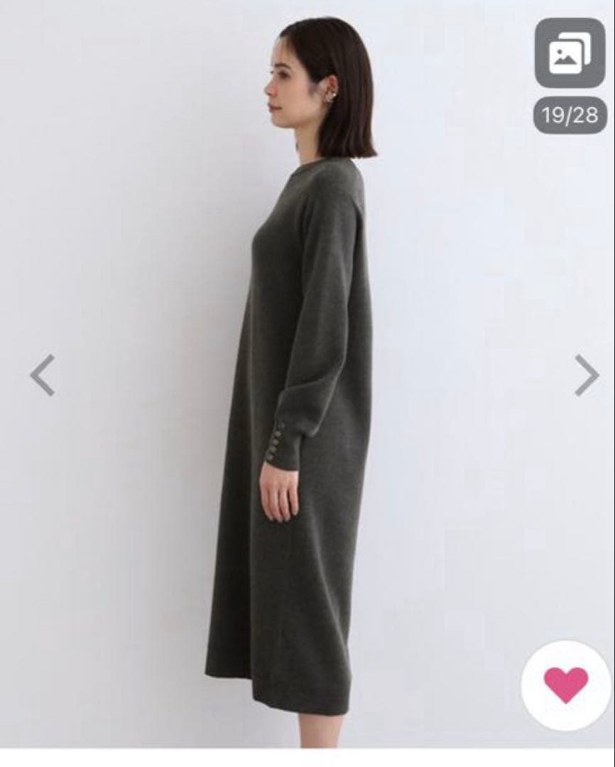 INDIVI ワンピース 「ウール混／洗える」スムースニットワンピース