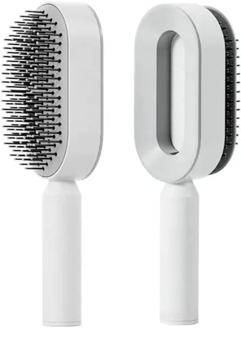 ✨早い者勝ち✨　ヘアブラシ くし 髪の毛 サラサラ プレス式クリーニング