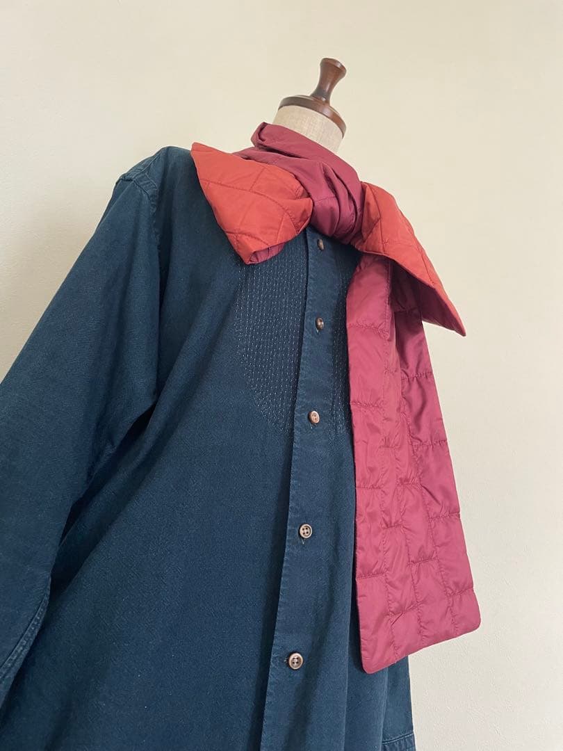 【45R】藍染インディゴカディの刺し子シャツ　日本製　ユニセックス