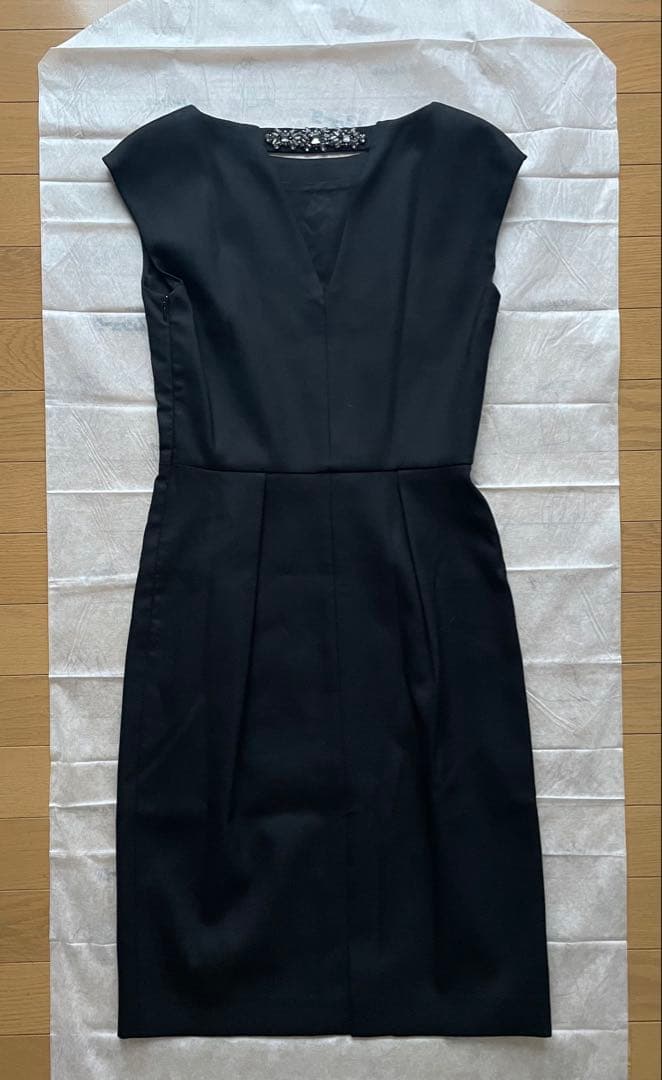 新品　ANAYI ビジュー付ワンピース　ブラック　38