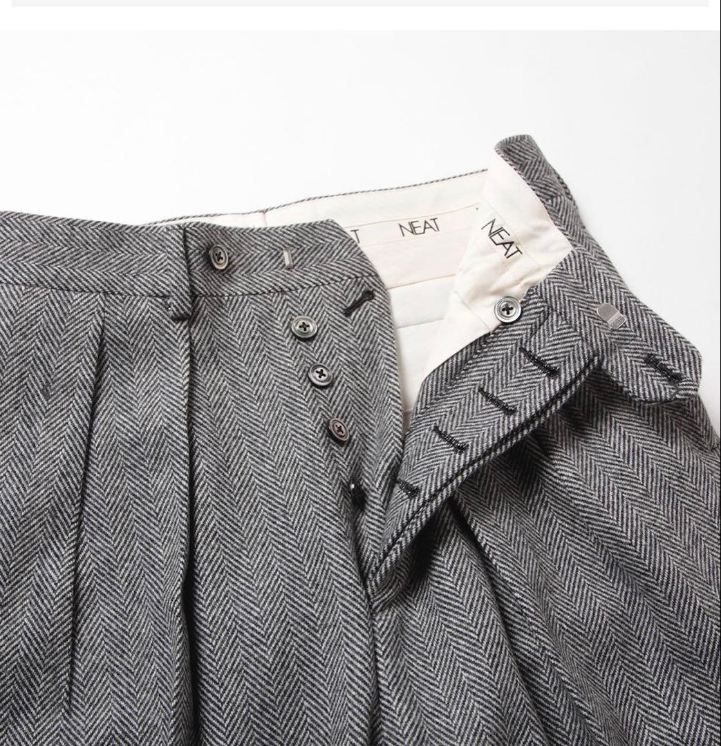 【新品】25AW NEAT ニート ヘリンボーンフランネル スラックス 44