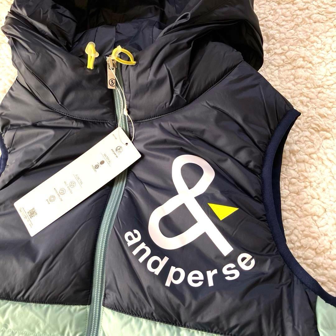 【タグ付新品】and per se 2023年モデル ビッグロゴ 中綿ベスト L