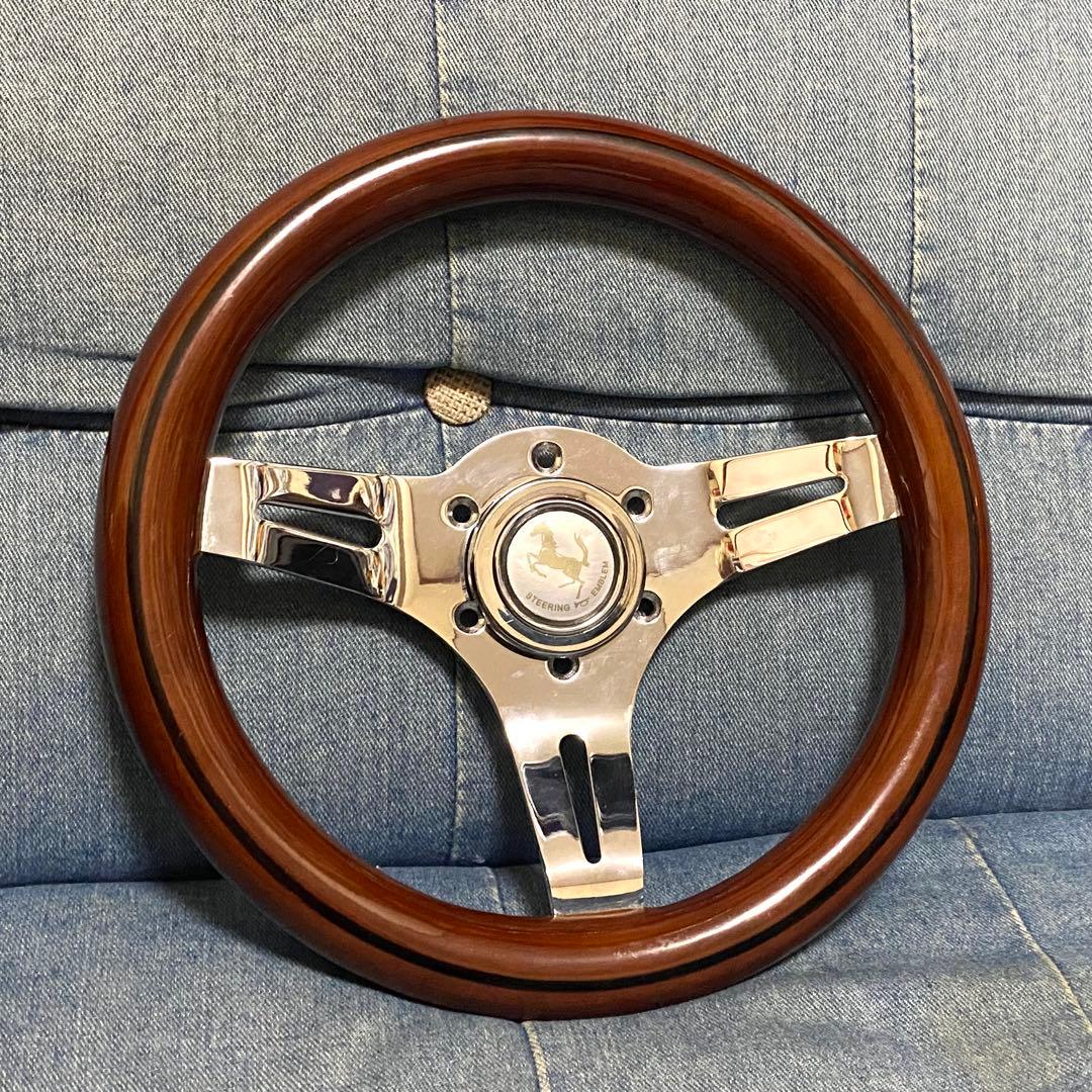 希少　ウッドステアリング 29Φ 小径　ホーンボタン付　即決大歓迎