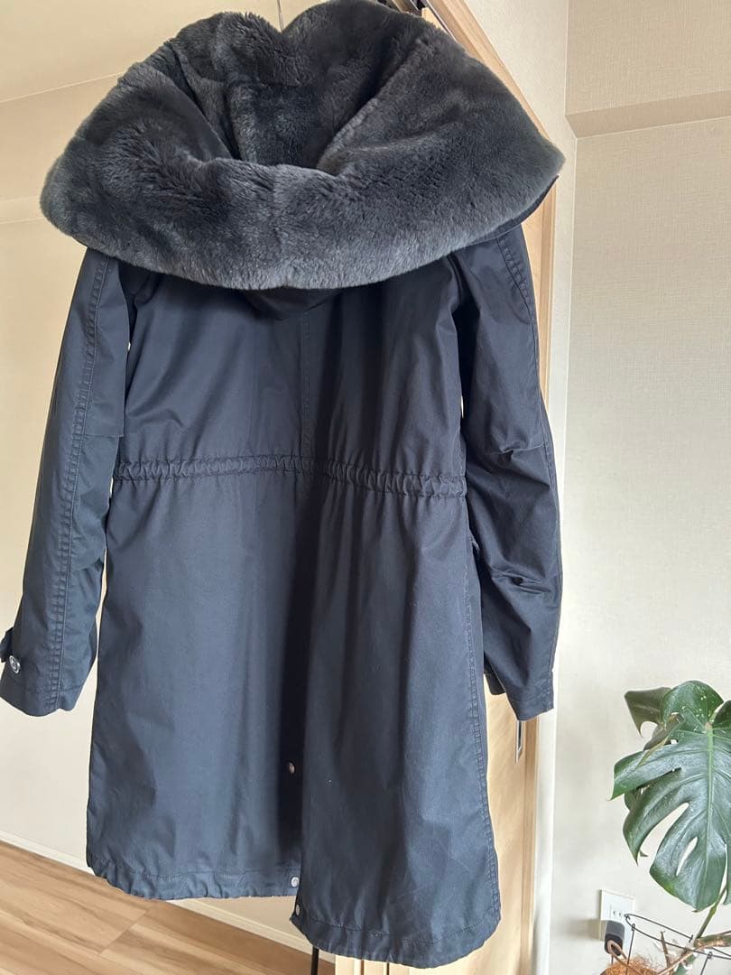 貴重Mサイズ【大柄さんに】ウールリッチ　ラビットファーライナー付きモッズコート