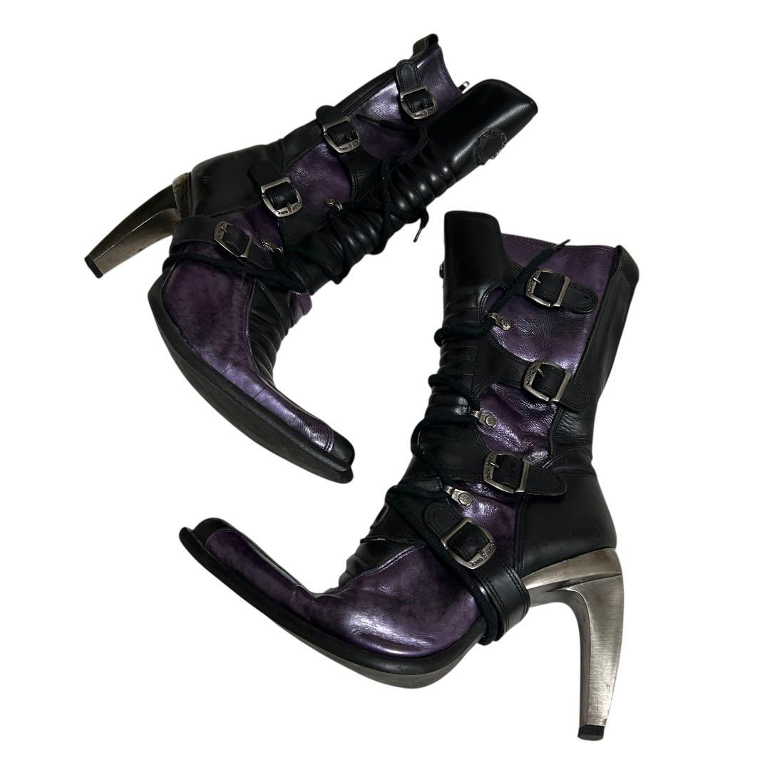 90's NEW ROCK レザーブーツ　ゴシック　パンク　サイバー　40サイズ