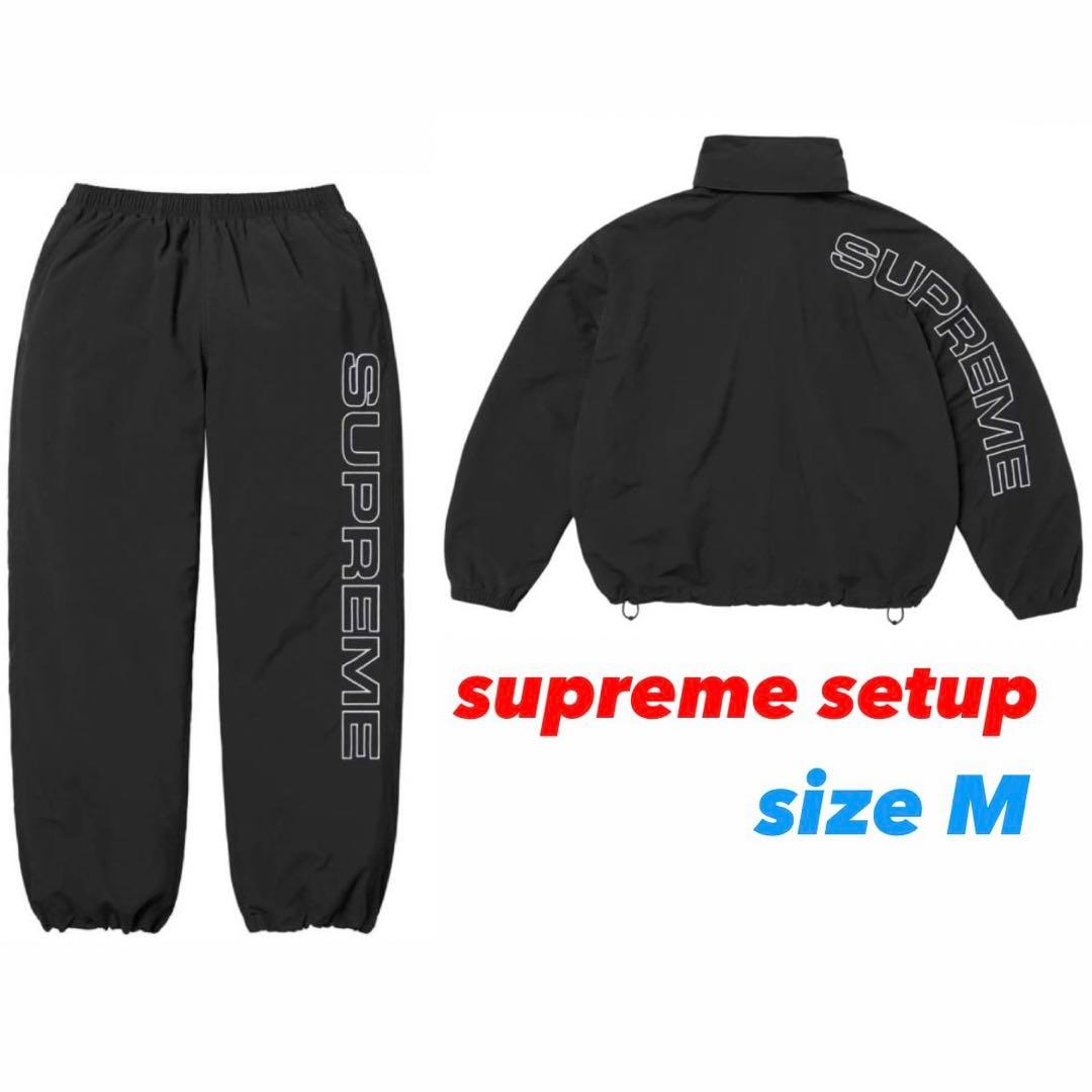 ジャケット・アウター supreme SPELLOUT EMBROIDERED SETUP M