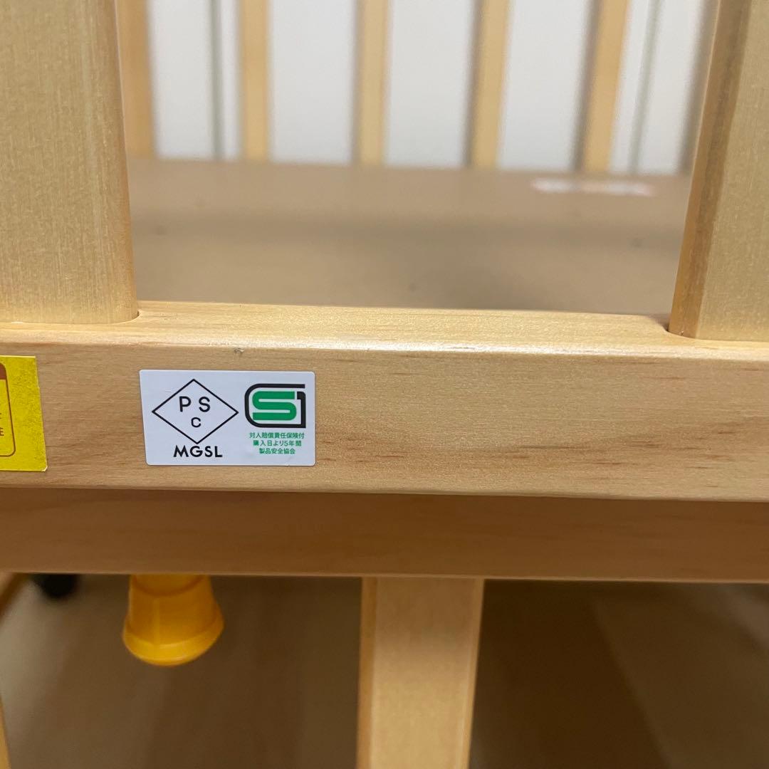 【取説付き送料込み】ベビーベッドミニ　　西松屋　ヤトミ　木製　NEタイプ