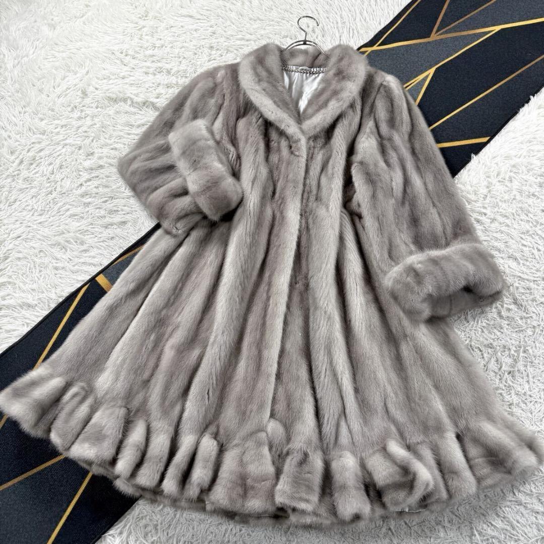 裾周り222㎝ サガロイヤル サファイアミンク フリル XL相当 AA032