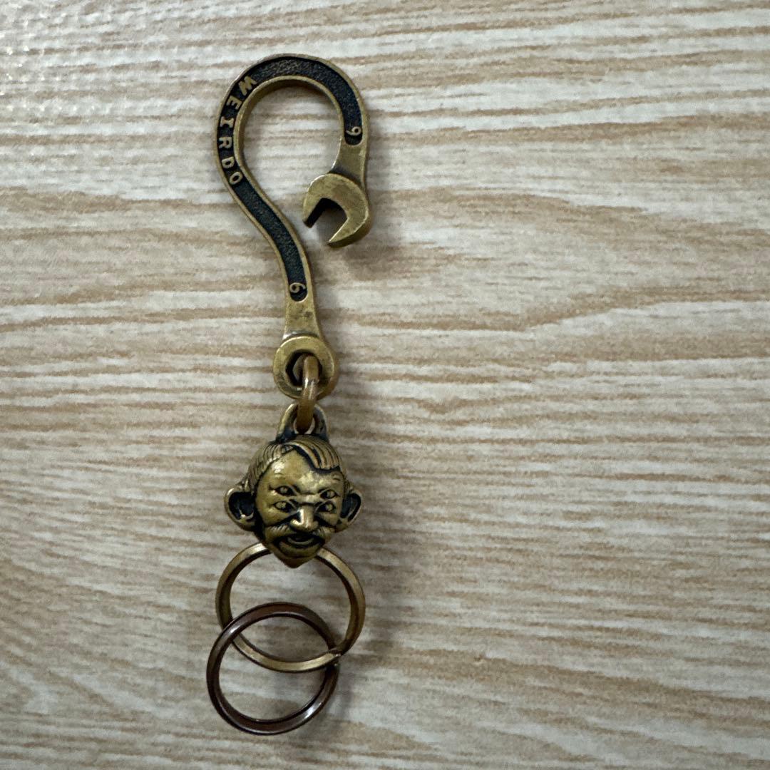 【WEIRDO】真鍮製 スパナ型おじさんキーリング カラナビ