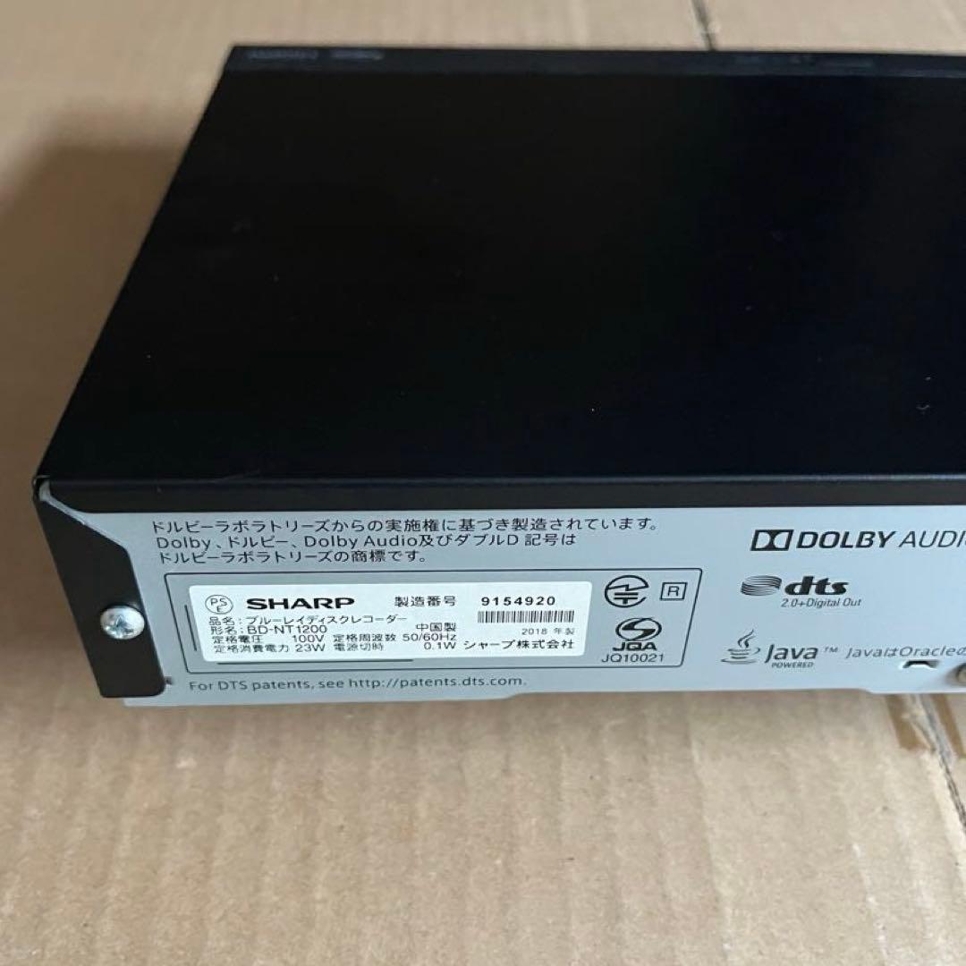 SHARP AQUOS BD-NT1200 ブルーレイレコーダ HDD1TB