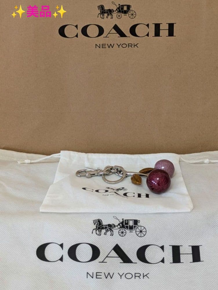 ✨美品✨COACH ♥コーチ♥チェリー♦バッグチャーム♦さくらんぼ♦キーホルダー