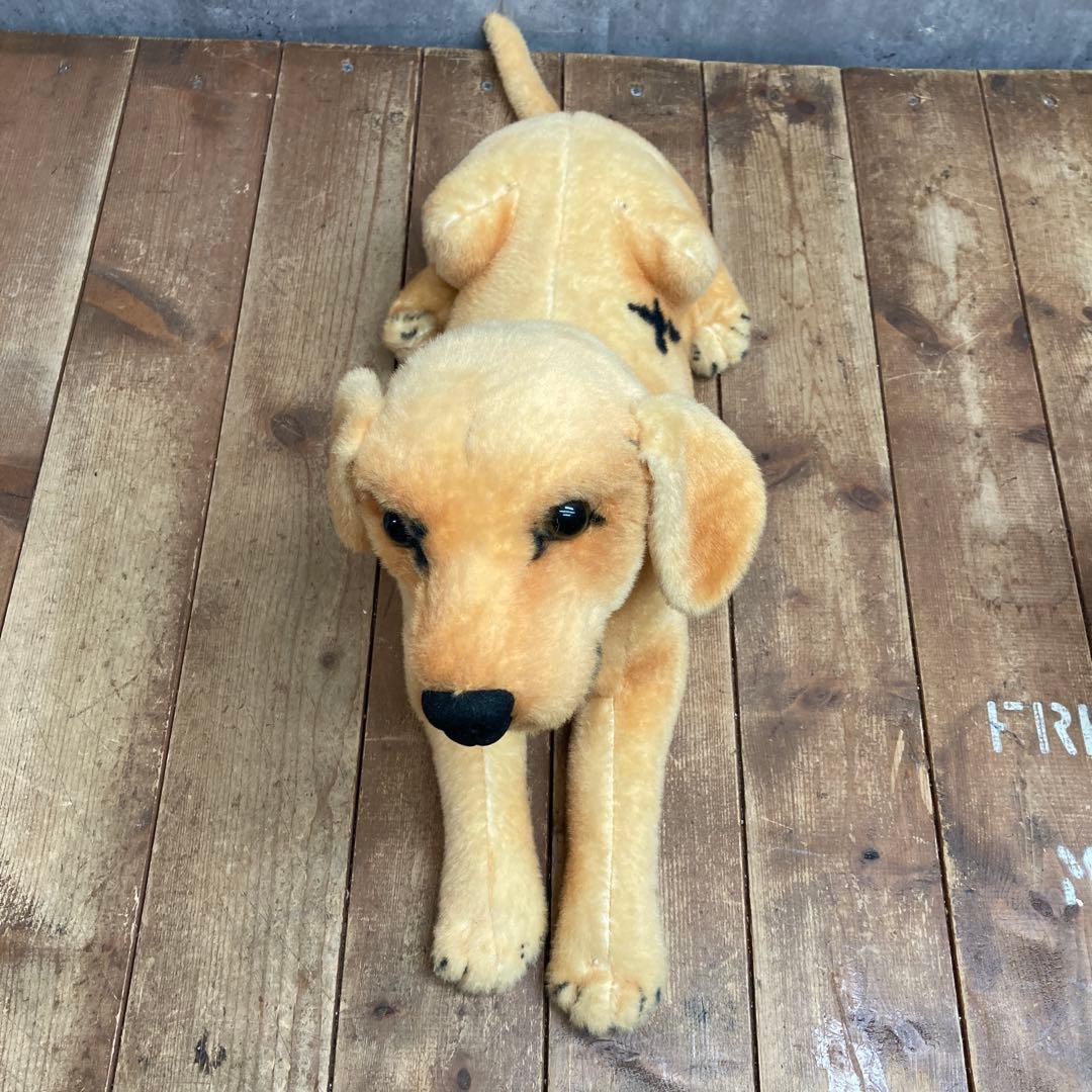 【可愛い】犬 ぬいぐるみ ゴールデンレトリバー ラブラドール レトロ 首輪付き