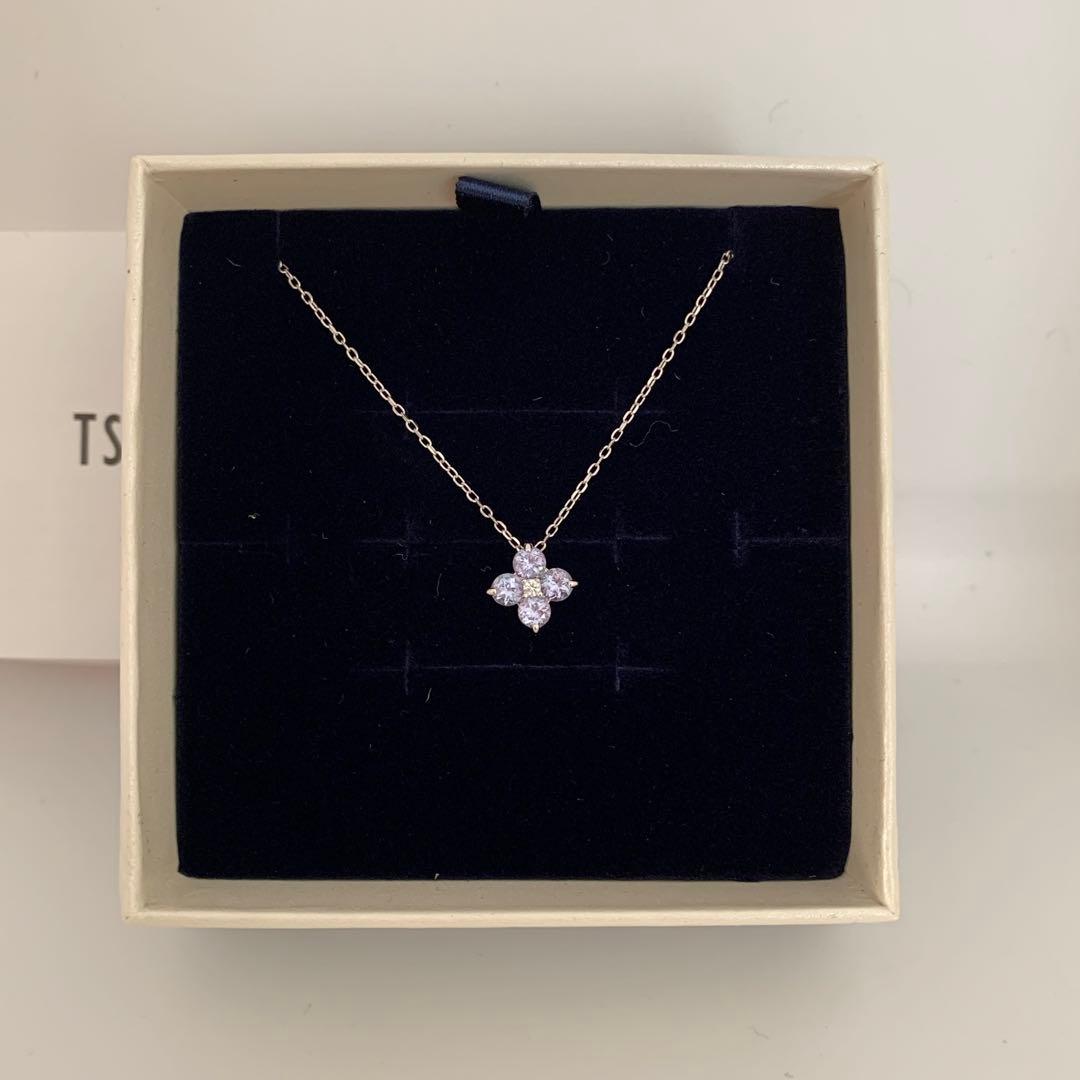 未使用 ツツミ K10WG チェーン付き タンザナイト ネックレス 40cm