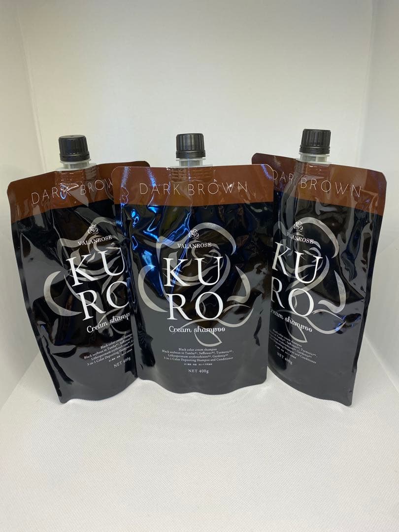 KURO ダークブラウン クリームシャンプー 3本セット