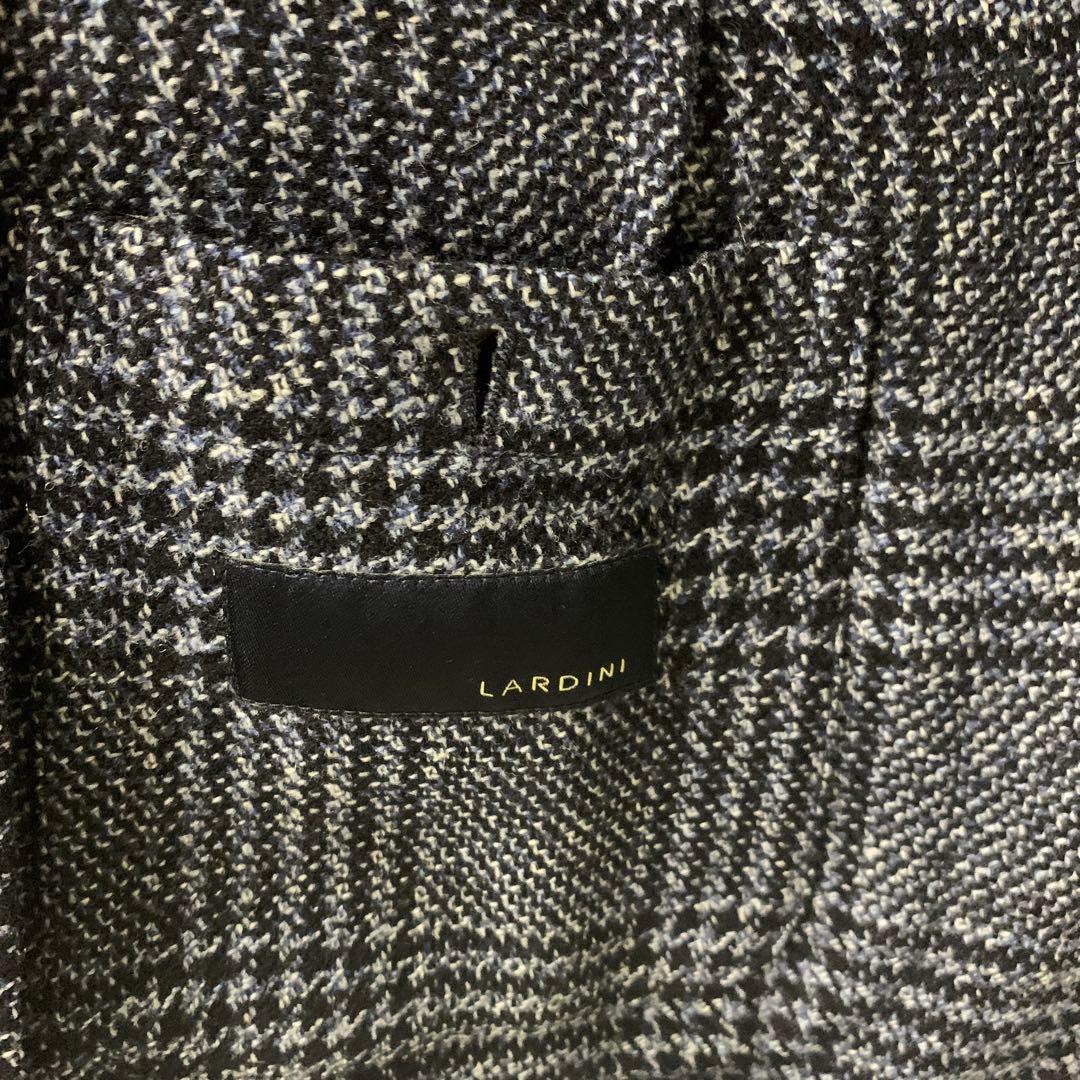 LARDINI ネイビー チェック柄 テーラードジャケット　46