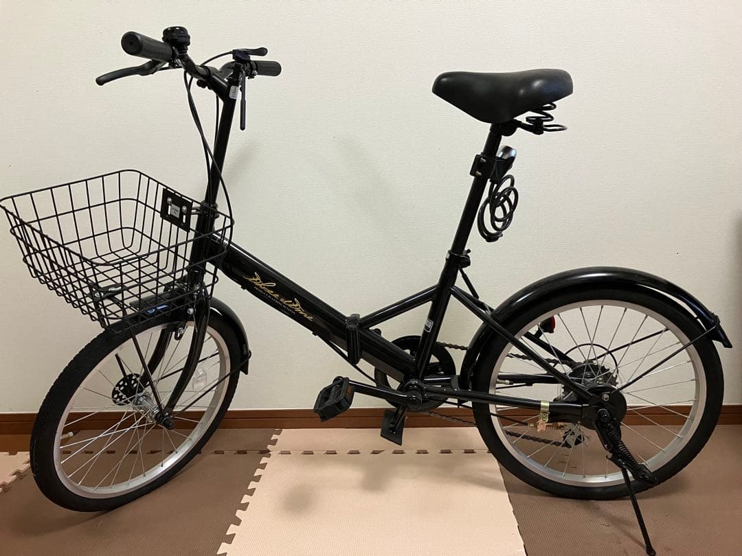 折りたたみ自転車　 20インチ　シマノ　6段変速　ブラック