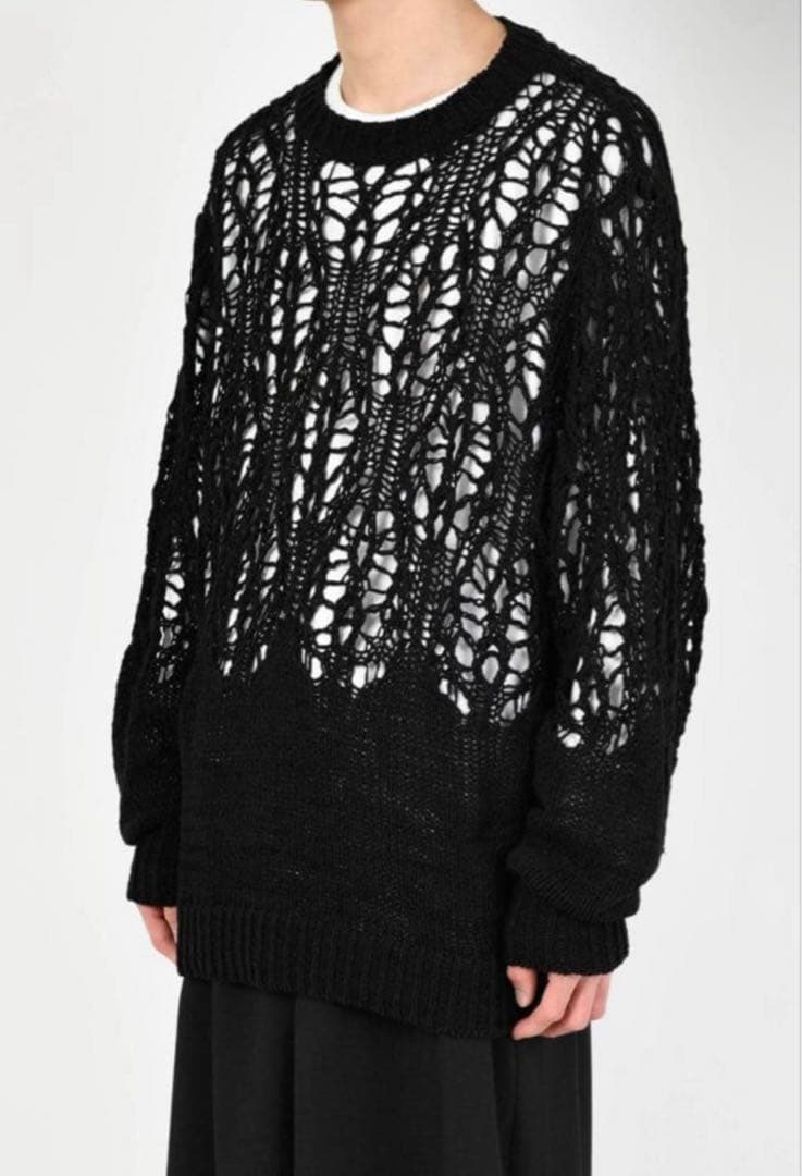 トップス LAD MUSICIAN LACE KNIT CREW NECK