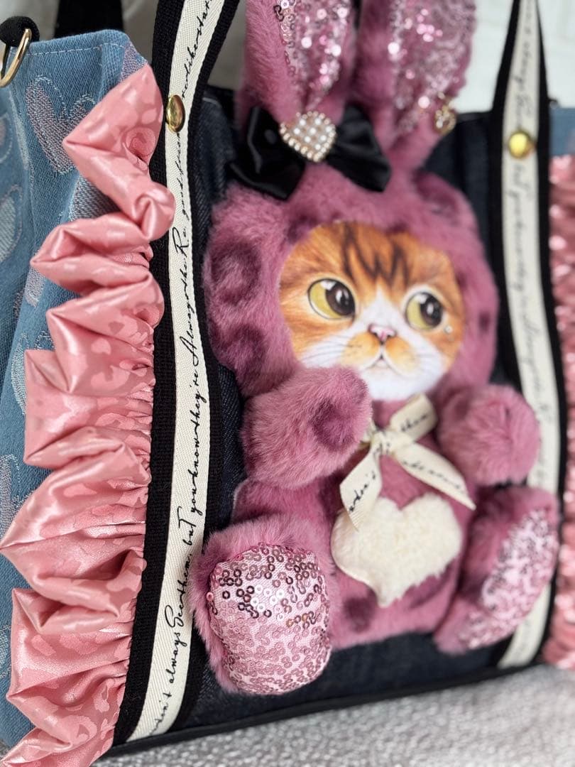 ゆ*ら様 コヤンイサムチョン　ハンドメイド　トートバッグ　ピンクヒョウ柄うさちゃ