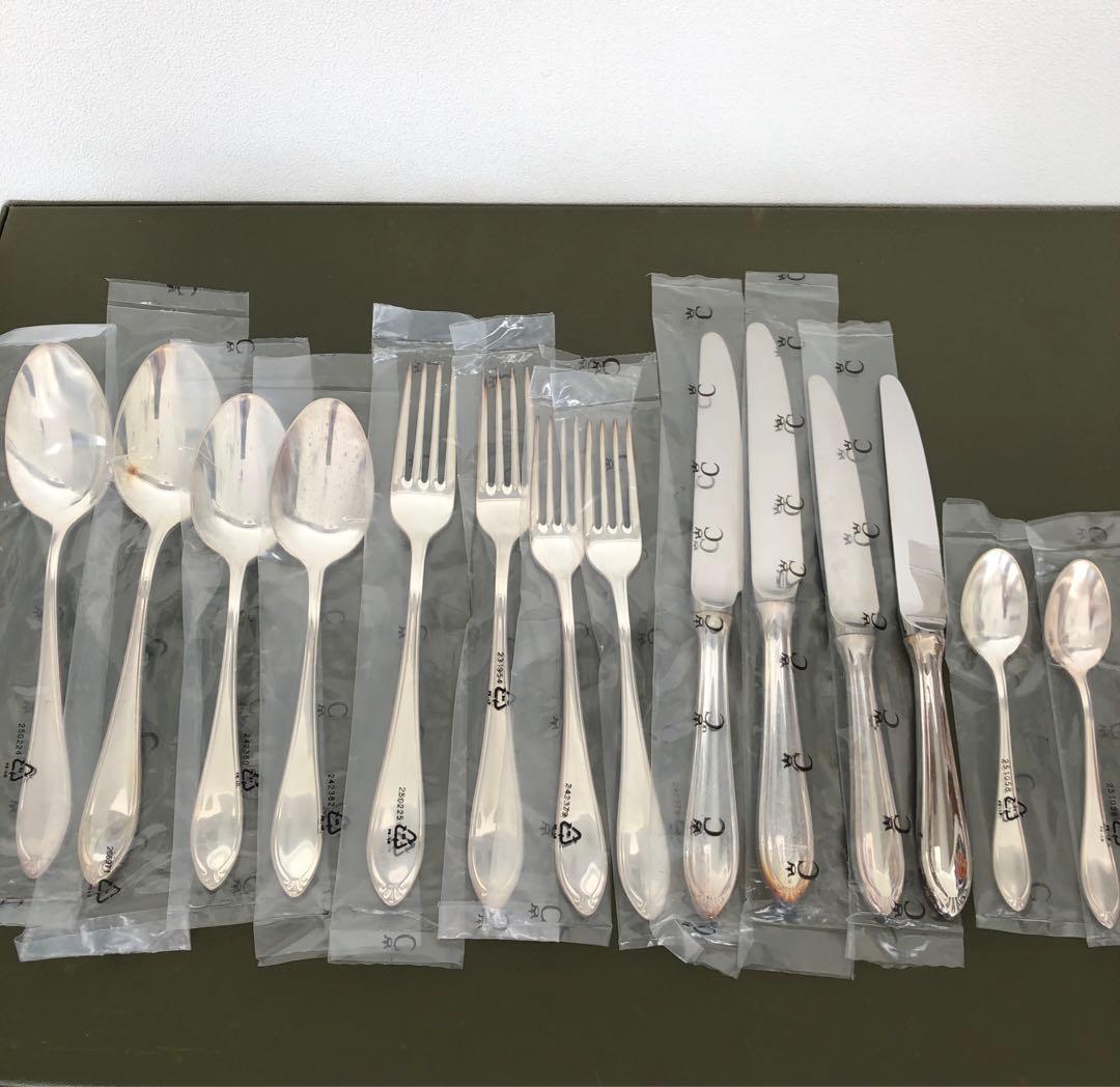 未使用　Versailles カトラリー 14本　シルバープレート　C/王冠刻印